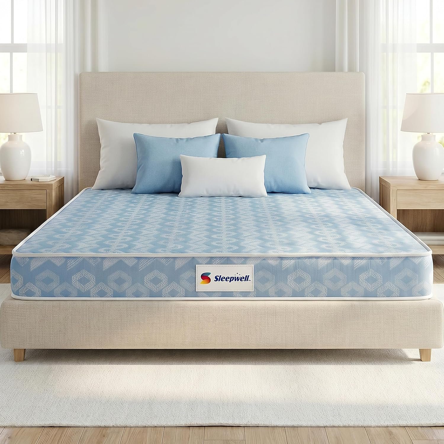 Sleepwell Ortho Mattress | Queen Size 72x60x5 Inch | Medium Firm Orthopedic Spine Support | Pressure Point Relief | Resitec Foam with VPF | Neem Fresche Anti-Microbial | 10 Years Warranty
