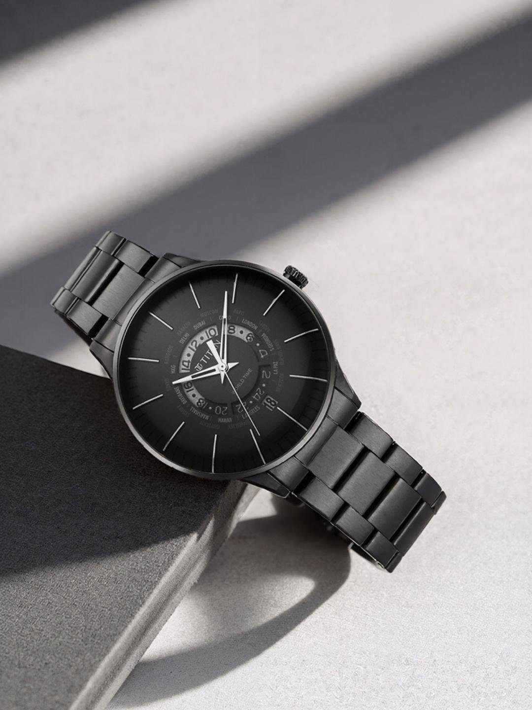 Buy Titan Quartz Analog With Black Dial Watch For Men   Nt90145nm01 -  - Accessories for Men