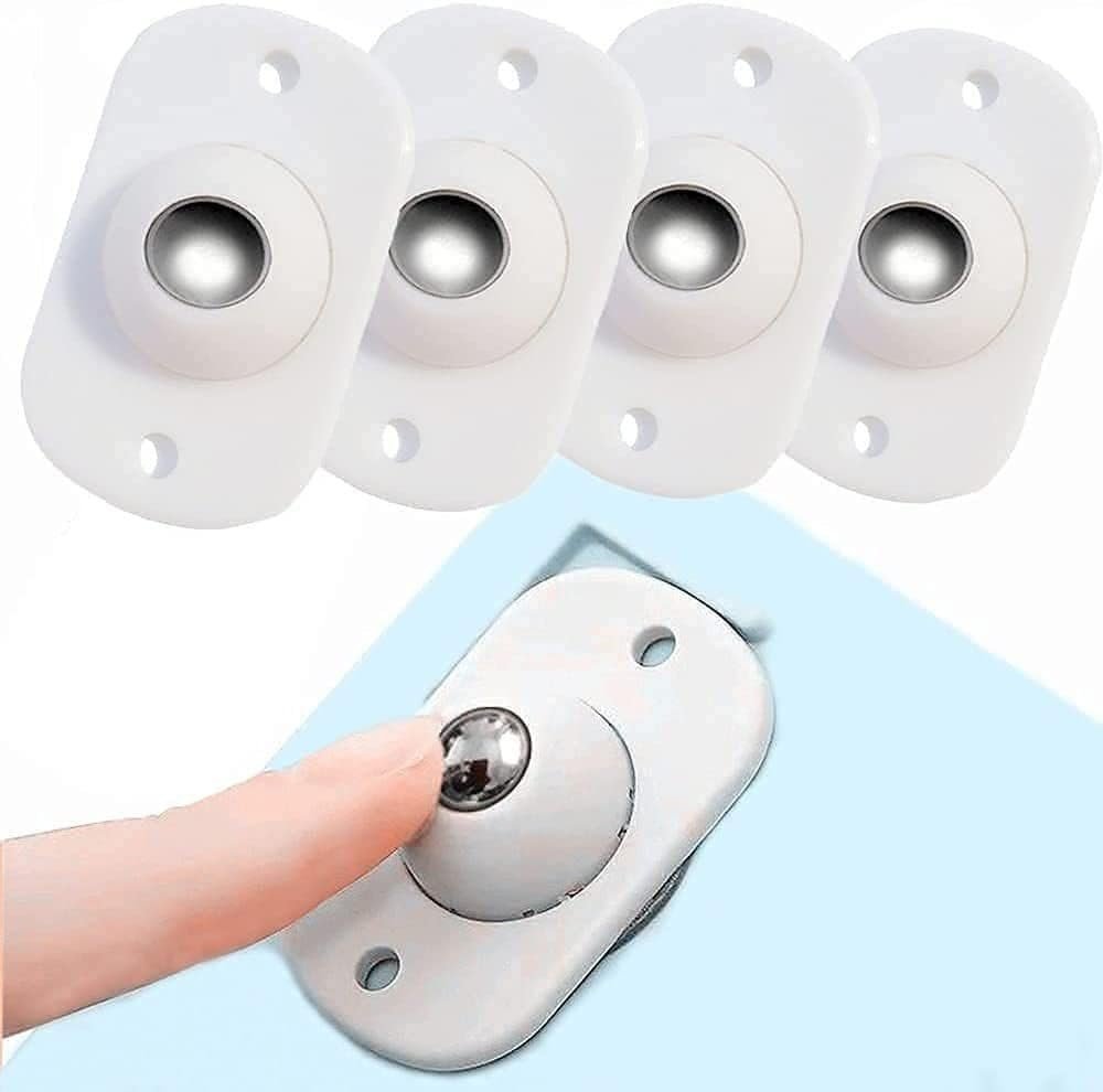 4 PCs Ball Transfer Units Self-Adhesive Roller Bearing, Universal Rotation Ball Casters, Caster Wheel for Bottom Storage Rack, Trash Can, Bed Storage Box (Multi Color)