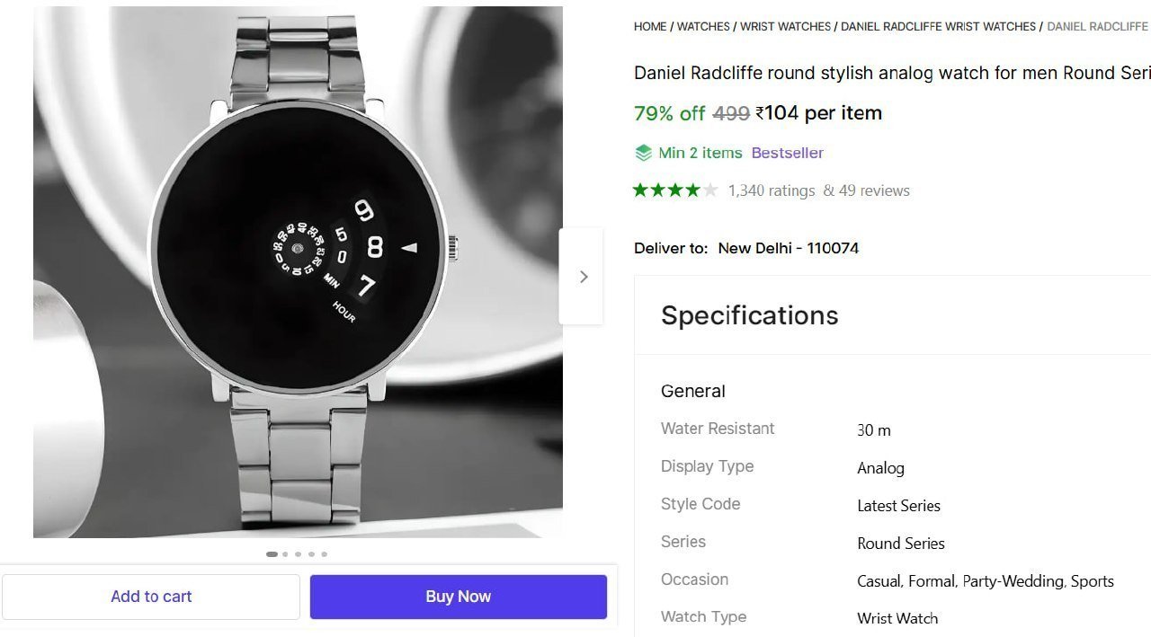 Daniel Radcliffe round stylish analog watch for men Round Series Analog Watch  - For Men Price in India - Buy Daniel Radcliffe round stylish analog watch for men Round Series Analog Watch  - For Men o