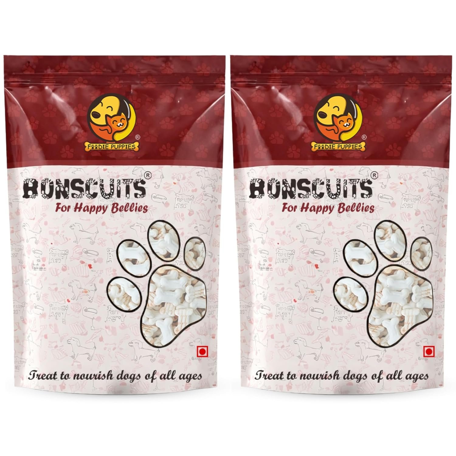 Foodie Puppies Dog Biscuits - (2Kg) Milk Flavor Bone-Shape Oven Baked Treats with Crunchy Texture | Healthy, Nutritious Pet Snacks for Training, Dental Care & Daily Use | All Dog Breeds & Size