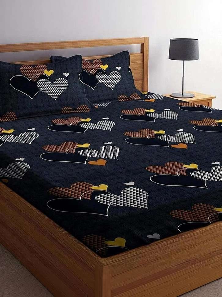 hazal cotton double printed bedsheet
