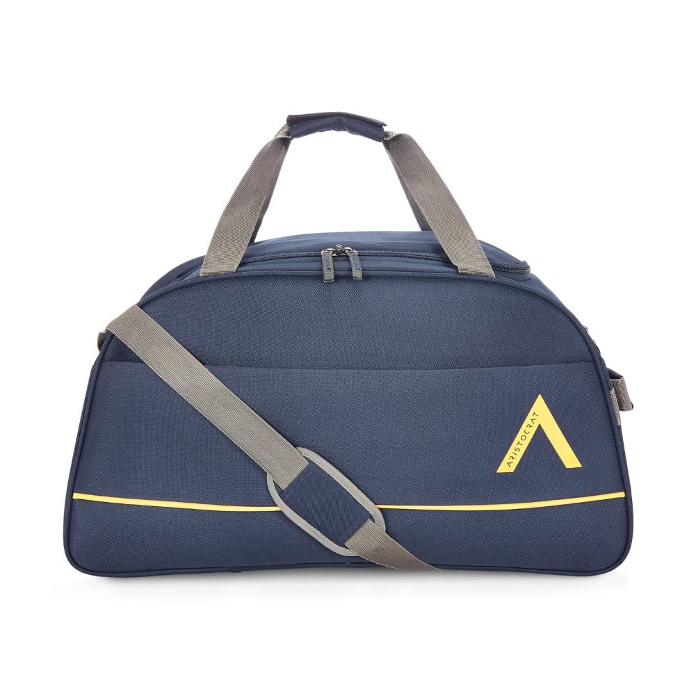 Aristocrat Cadet 52Cm Polyester Cabin Luggage Navy Blue Duffle Bag, 28 Cms | Lightweight, Spacious, Polyester, Quick-access Pocket, Sturdy Zipper, Adjustable Padded Straps, 3-year Warranty
