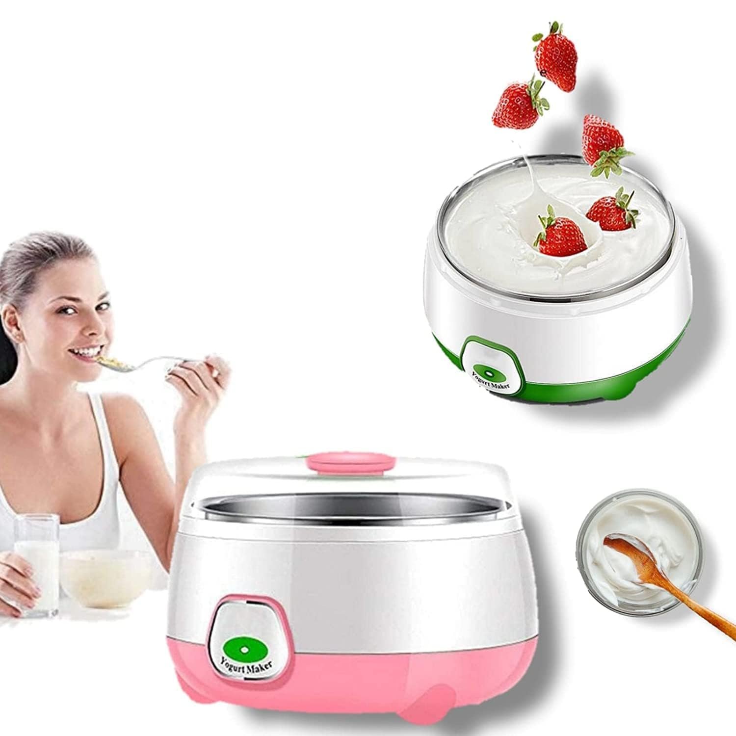 Yogurt Maker Machine, Stainless Steel Liner Automatic Digital Yogurt Maker Machine, Electric Curd Maker Machine for Home Kitchen, Inner DIY Yoghourt Dahi Maker Container 900ml PACK OF 1