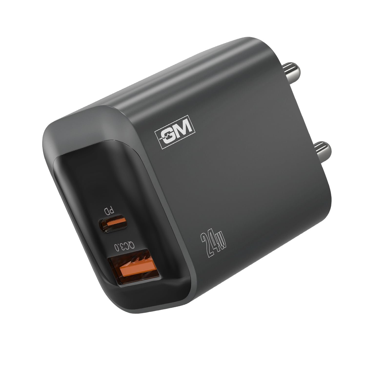 GM G+ 24W Dual-Tone PD Adapter, Dual-Port Fast Charger (USB-A + Type-C) | PD 3.0 QC 3.0 PPS | Advanced Safety Protection for iPhone, Samsung, Pixel Series | 1 Year Warranty