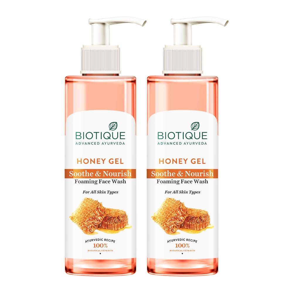 Biotique Honey Gel Soothe & Nourish Foaming Face Wash 400ml (200ml x 2)