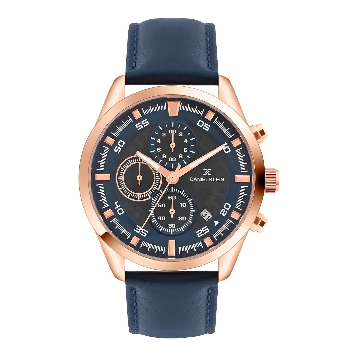 Denial Klein Attractive Dial Leather Strap Watch for Men