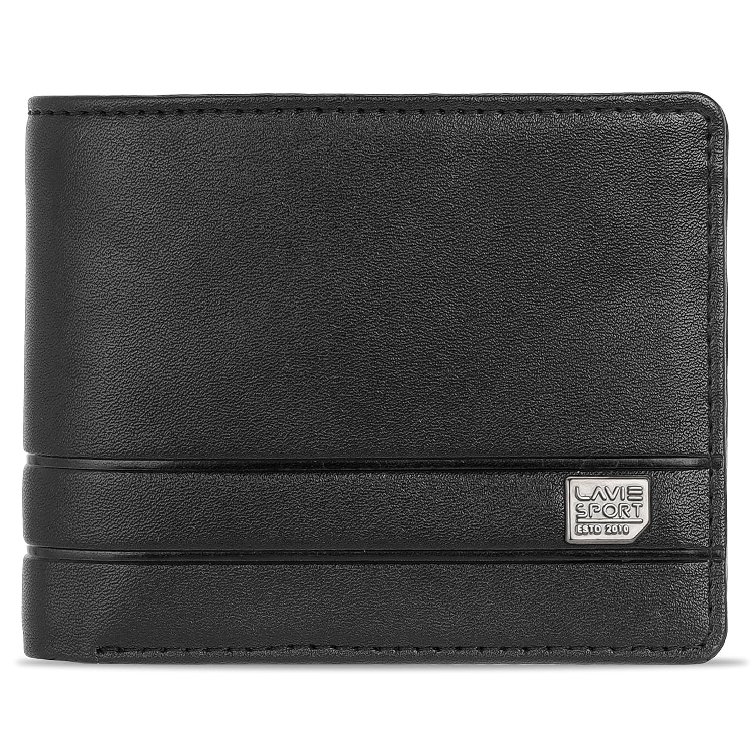 Lavie Sport Attorney Embossed Bi-Fold Wallet for Men|Matte Finish|2 compartments for Currency|Holds Upto 6 Credit/ATM Cards|2 sceret Pockets|Box Packaging for Gifting