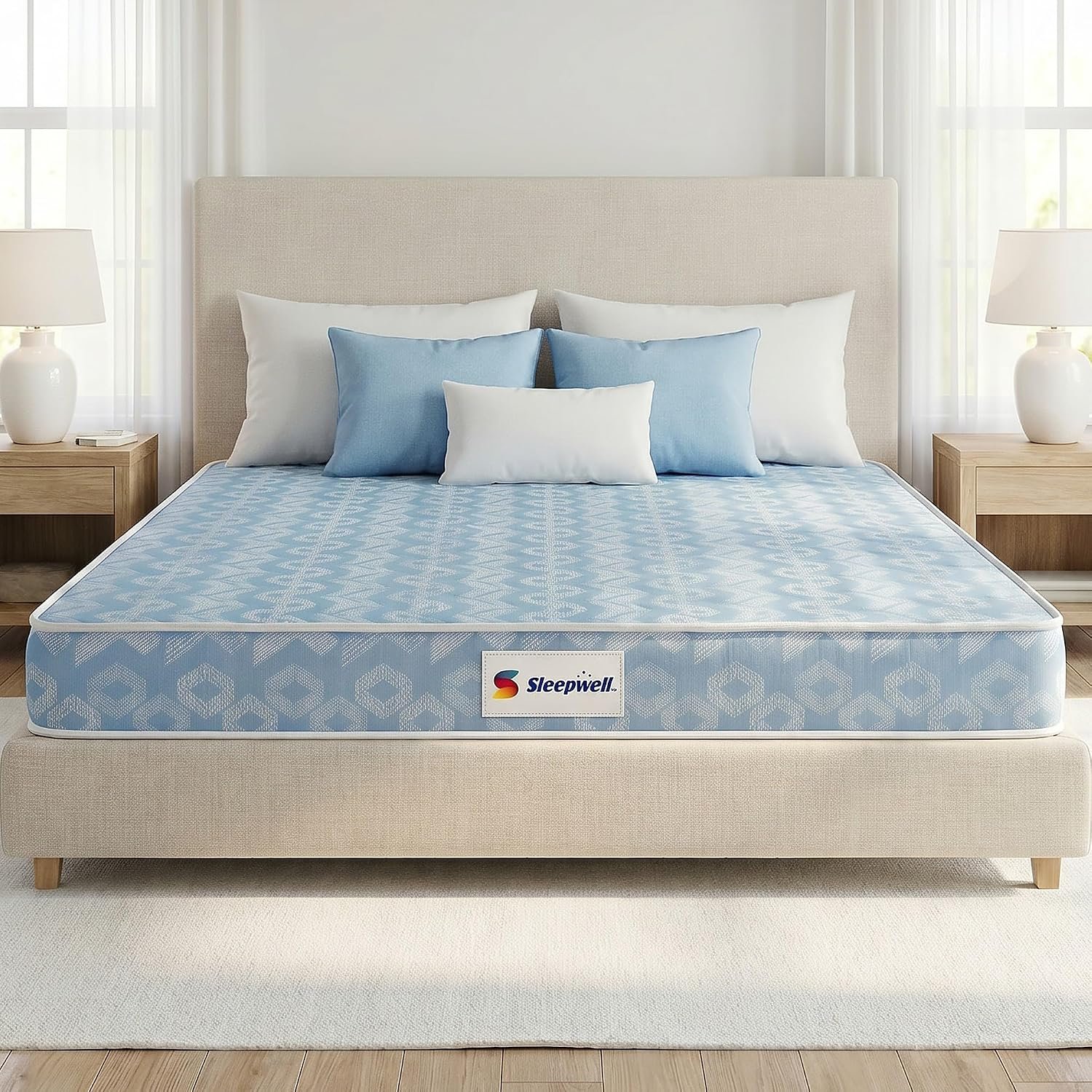Sleepwell Ortho Mattress | Double Size 72x48x5 Inch | Medium Firm Orthopedic Spine Support | Pressure Point Relief | Resitec Foam with VPF | Neem Fresche Anti-Microbial | 10 Years Warranty