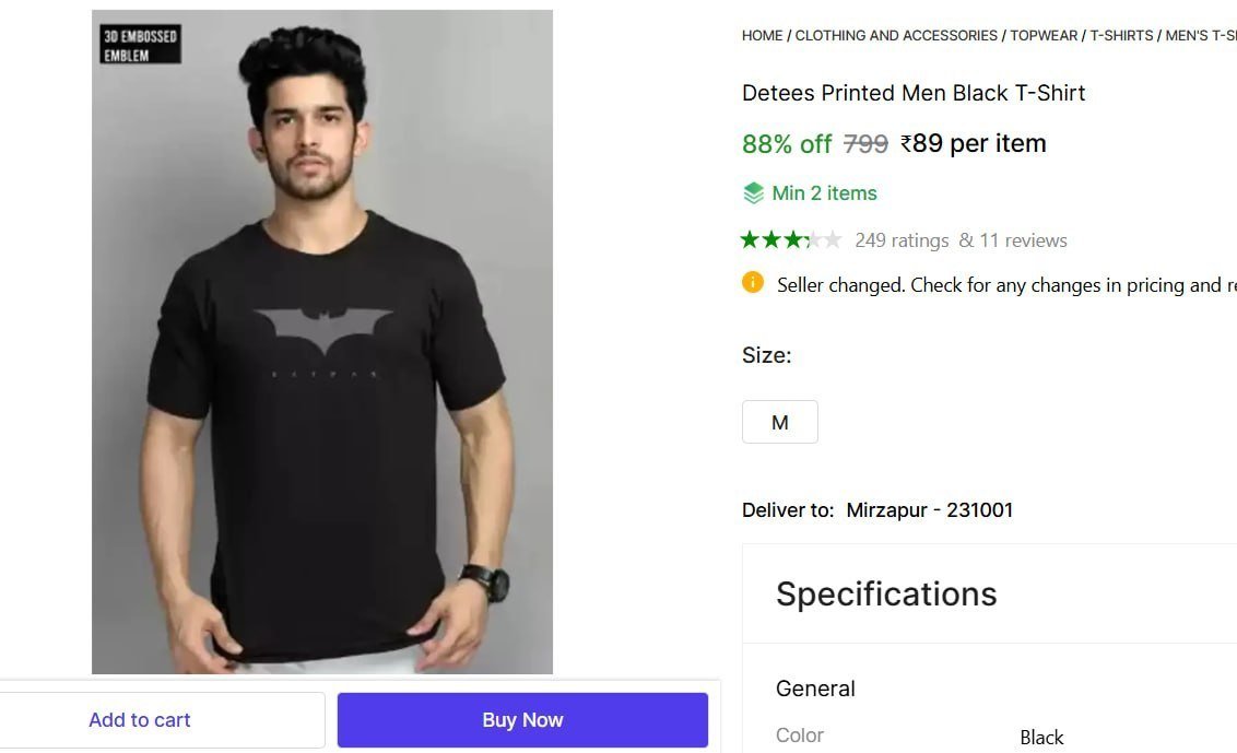 Detees Printed Men Black T-Shirt Price in India - Buy Detees Printed Men Black T-Shirt online at Shopsy.in