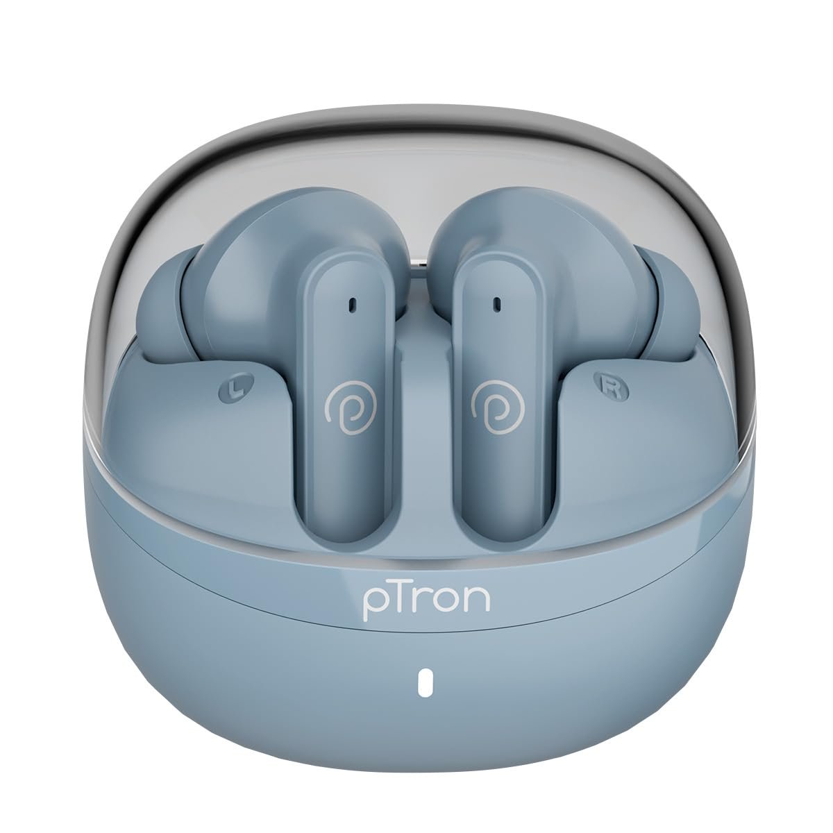 pTron Bassbuds Indie in-Ear TWS Earbuds w/ 10mm Drivers, 45Hrs Playtime, Dual HD Mic & AI-ENC Calls, Custom EQ, Mobile App, Bluetooth V5.4 Earphones, Voice Assistant, Type C Charging & IPX5 (G