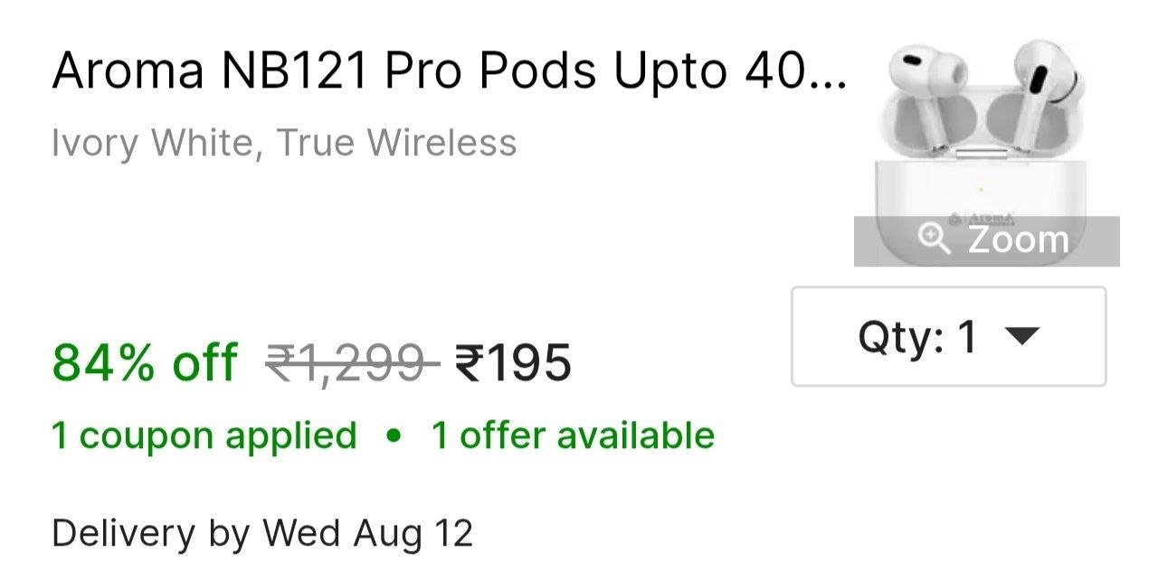 Aroma NB121 Pro Pods Upto 40 Hours Playtime* Dual Pairing, Fast Charging Earbuds Bluetooth Headset Price in India - Buy Aroma NB121 Pro Pods Upto 40 Hours Playtime* Dual Pairing, Fast Charging Earbuds