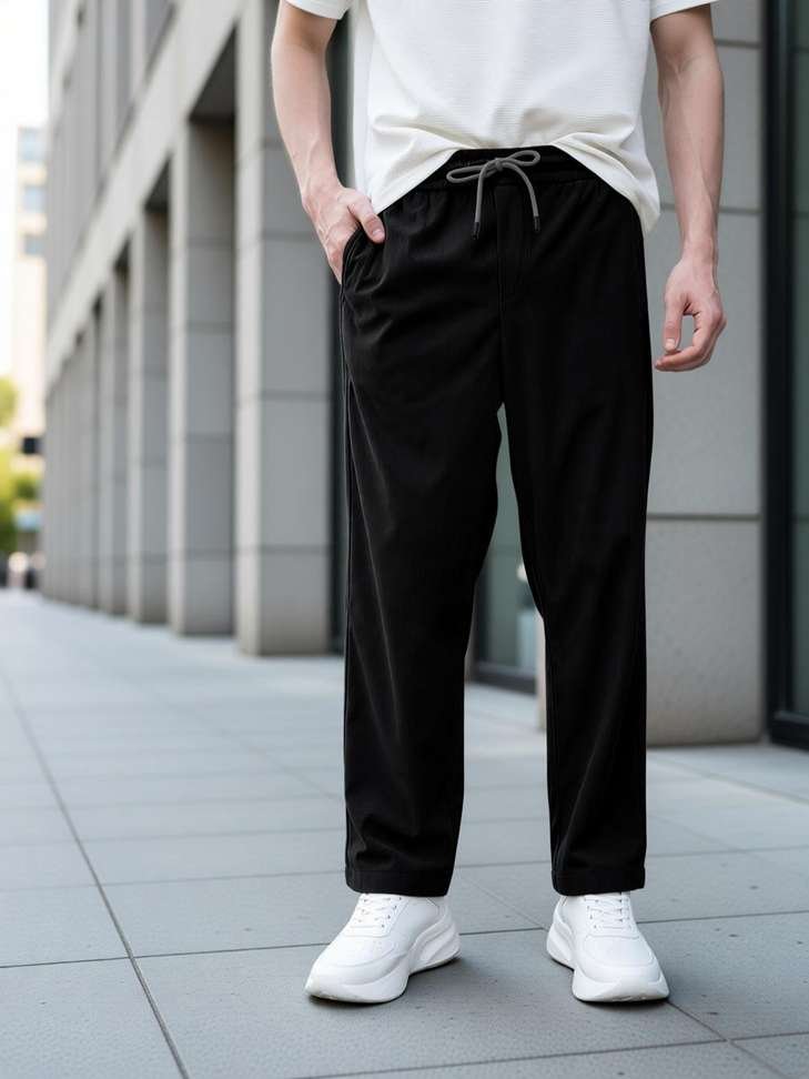 gibbonte relaxed men black trousers