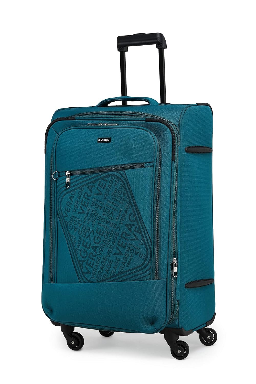 Verage Oslo 69 Cms Teal Medium Check-in Trolley 4 Wheels Soft Suitcase Spinner Luggage
