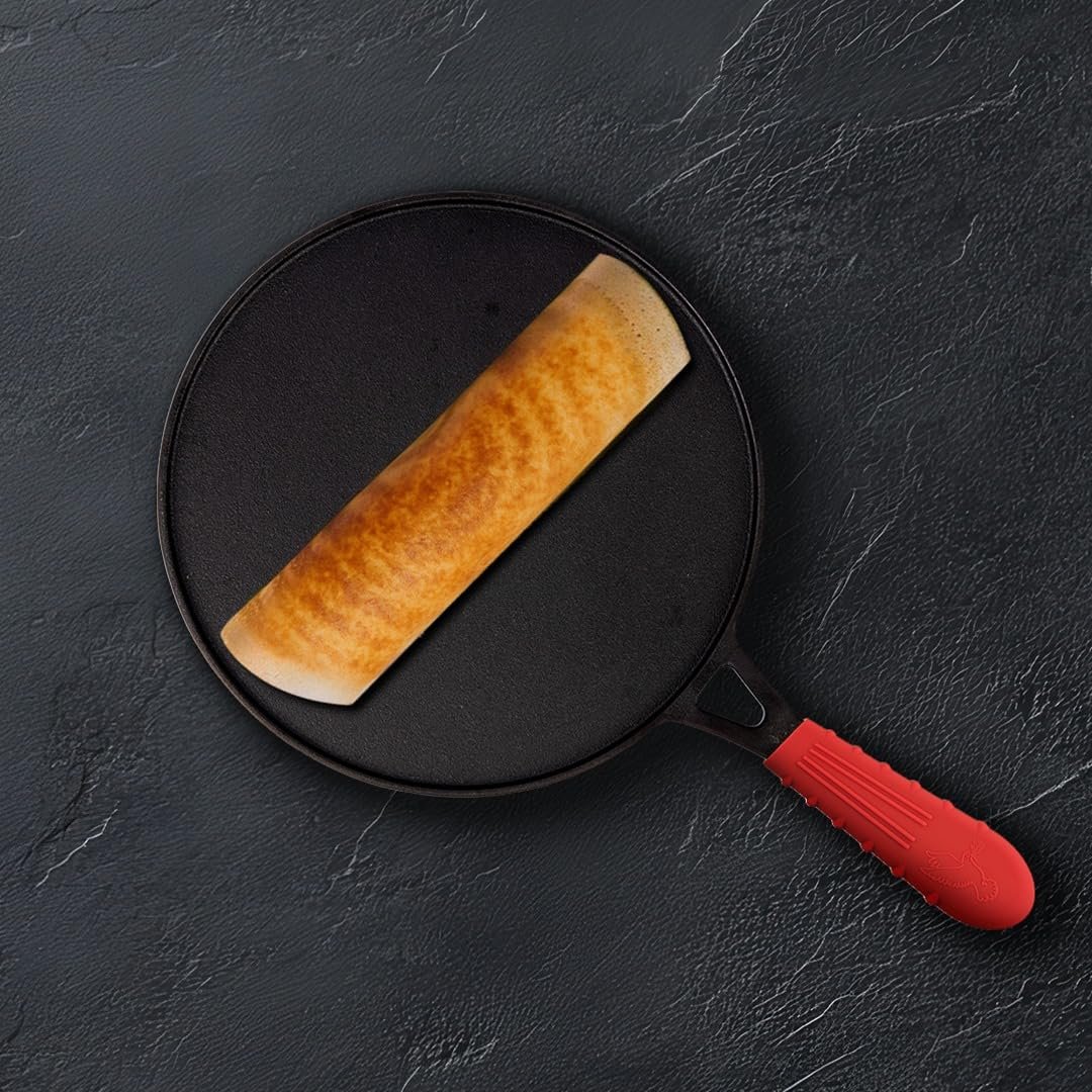 Pigeon by Stovekraft Pre-Seasoned Cast Iron Tawa 25 cm | Pre-Seasoned with 100% Vegetable Oil | Naturally Nonstick | High Pressure Casting | High Strength | Bring Back Nostalgic Taste | Toxin-Free|Ind