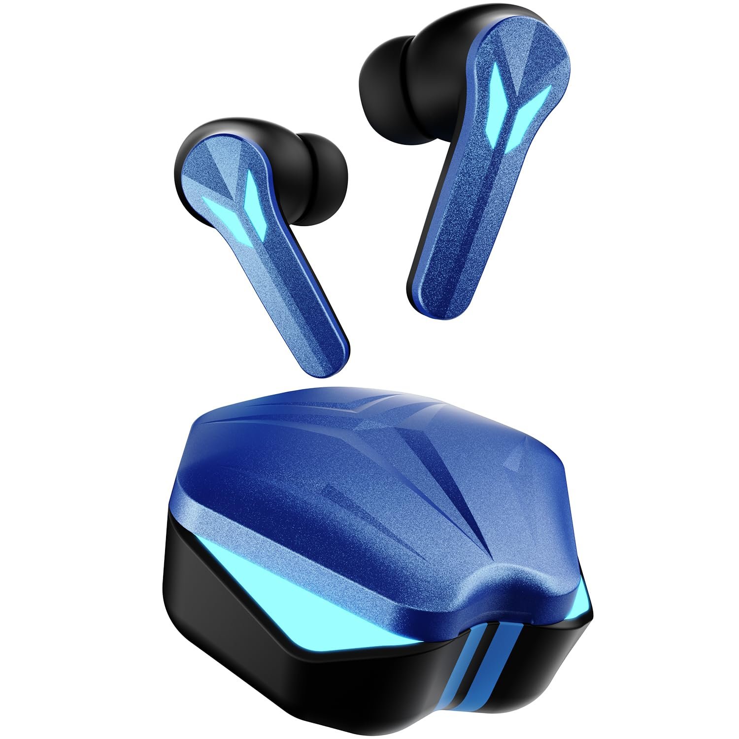 Fire-Boltt Aero Shadow TWS Earbuds Custom EQ, RGB Lights, Wireless Bluetooth 5.4, Music & App Support, 50H Playtime, Fast Charging Case, 50ms Low Latency for Gaming, Touch Controls - Cobalt Blue