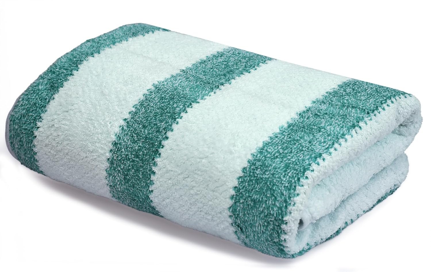 Cortina Stripe Printed Towels for Bath (70 x 140 cm) 380 GSM Microfiber, Ultra Soft, Highly Absorbent & Quick Dry for Gym, Beach & Bathroom Towels for Men, Women & Kids (Green Strip)