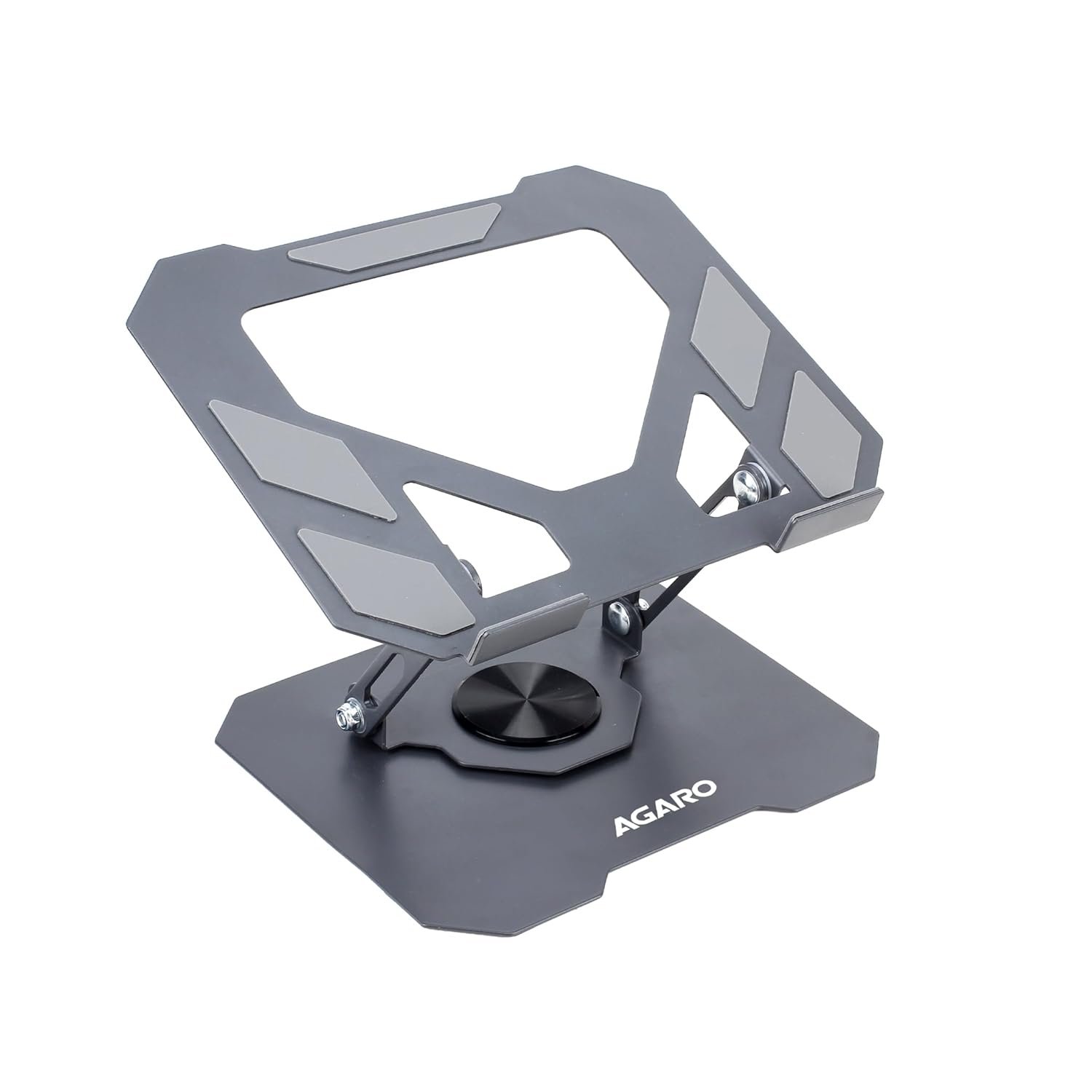 AGARO Metal Laptop Stand, 360° Rotating, Ergonomic, Height & Angle Adjustmentable, Foldable Laptop Holder with Heat Vents & Anti-slip SiliconePads, Compatible to Macbook,HP,Lenevo, & Lapto