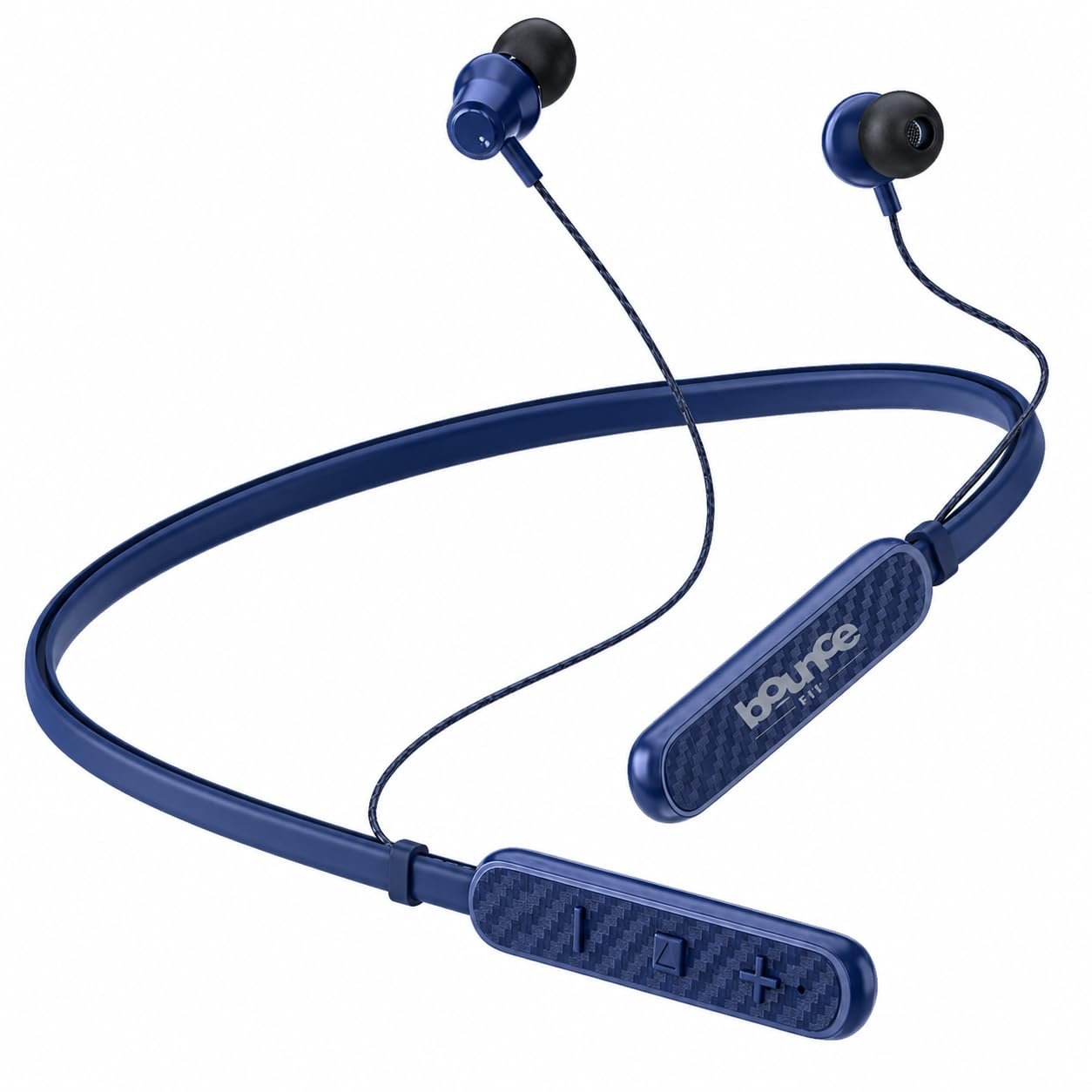 Bouncefit Sonic 144 Bluetooth Wireless Neckband, 35H Continuous Playback Battery, Deep Bass, Stereo Sound, HD Calls, Type C Fast Charging, Rich Audio, Earbuds with Mic Earphones (Blue)