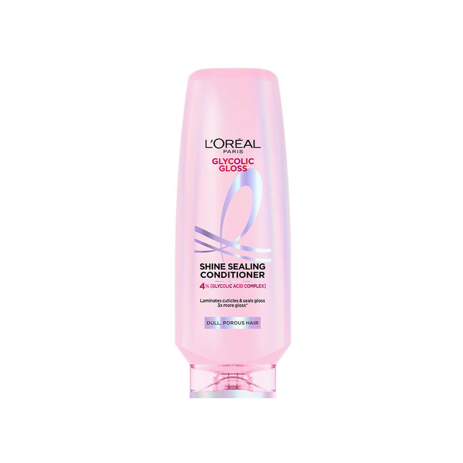 L'Oréal Paris Glycolic Gloss Shine Sealing Conditioner, 340ml | 4% Glycolic Acid | Smoothens hair fiber, 3x more gloss