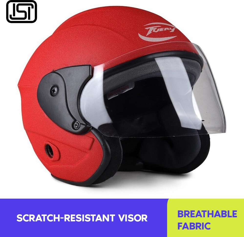 fuery half face nano pr0 red motorbike helmet