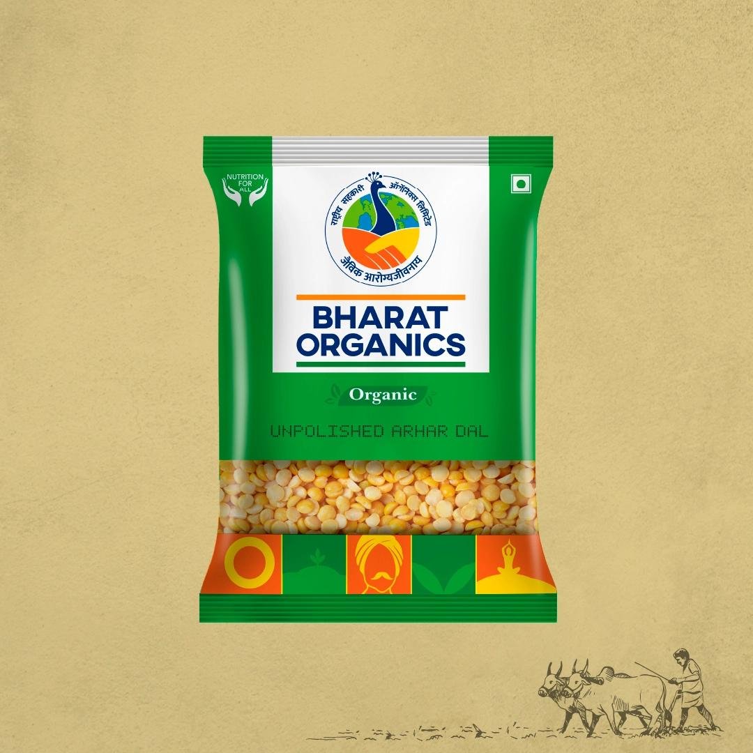 Organic Unpolished Toor (Arhar) Dal - Bharat Organics