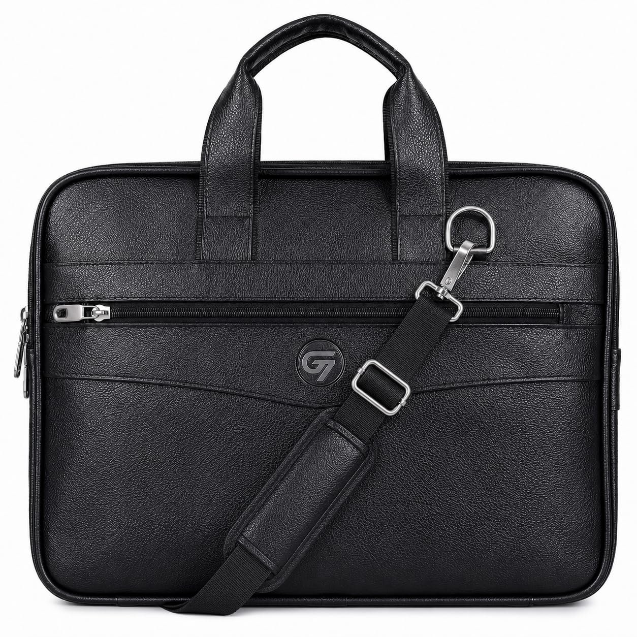 PU Leather Laptop Bag | Structured Office Messenger Briefcase with Adjustable Shoulder Strap | Executive Laptop Bag for Office & Travel
