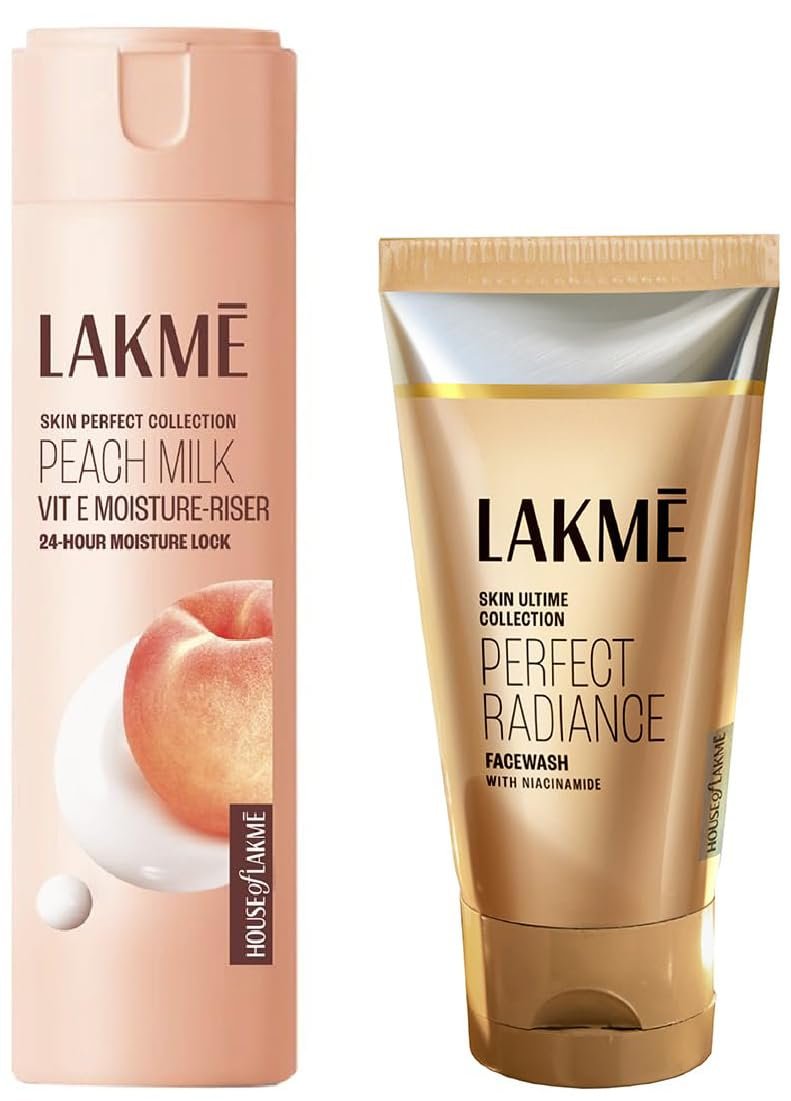 Lakme Peach Milk & Lakme Perfect Radiance Intense Brightening Face Wash 50 g Combo