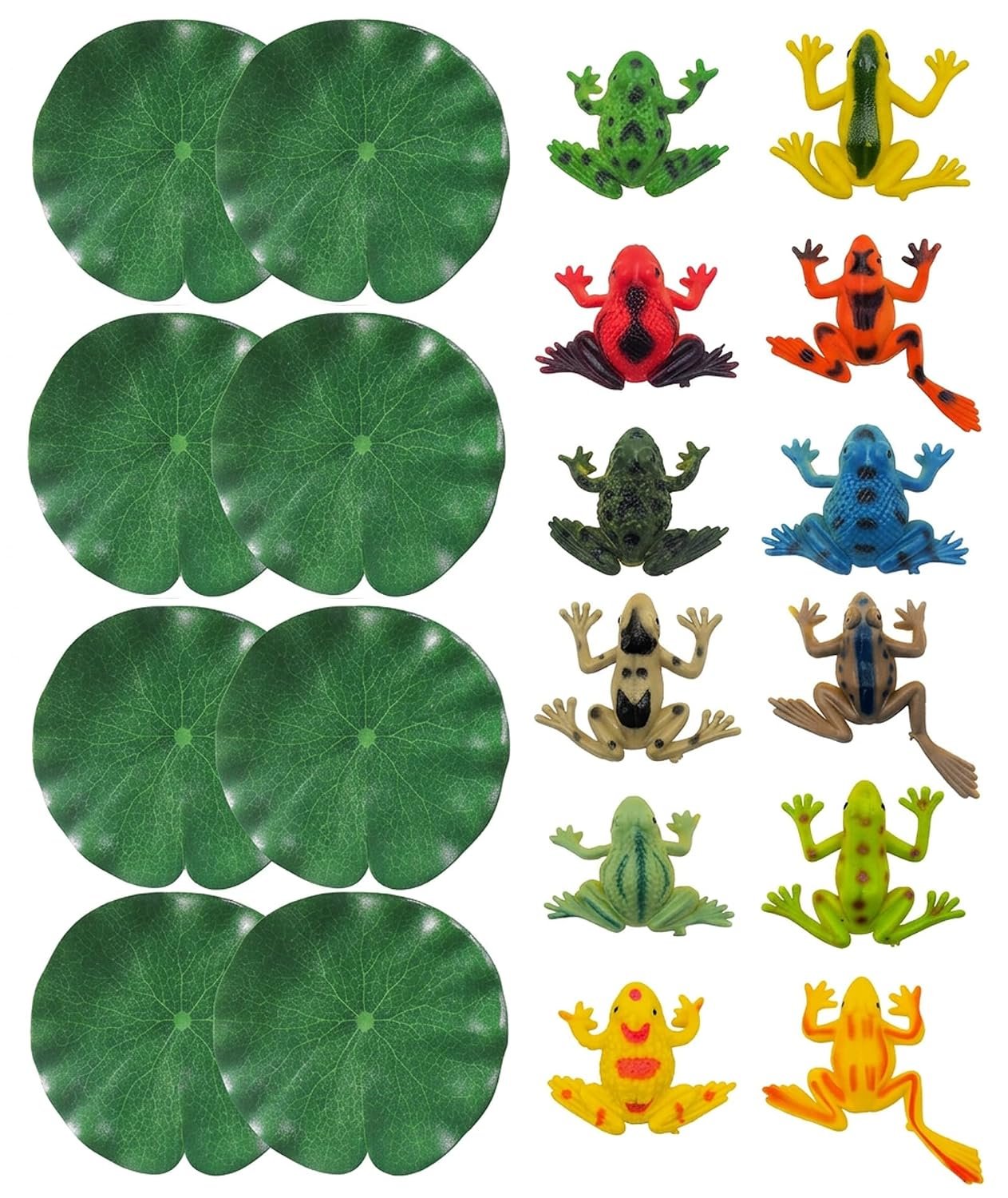 20-Piece Aquarium Decor Frog and Lotus Ornament Set Fish Tank Accessories for Micro Landscape Layout