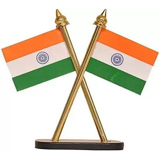 India Double Sided Wind Car Dashboard Flag  (Nylon)