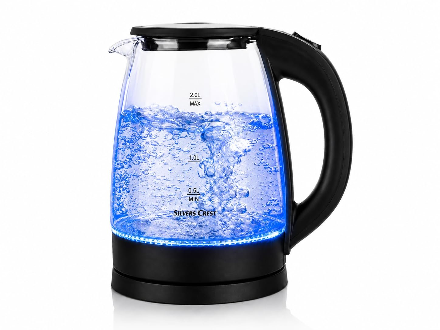 2L Glass Electric Kettle | Premium Borosilicate Glass | 1500W | Blue LED Illumination | Auto Shut-Off | Boil-Dry Protection | BPA Free | 360° Base | Water Level Indicator | Gift for Home & Office