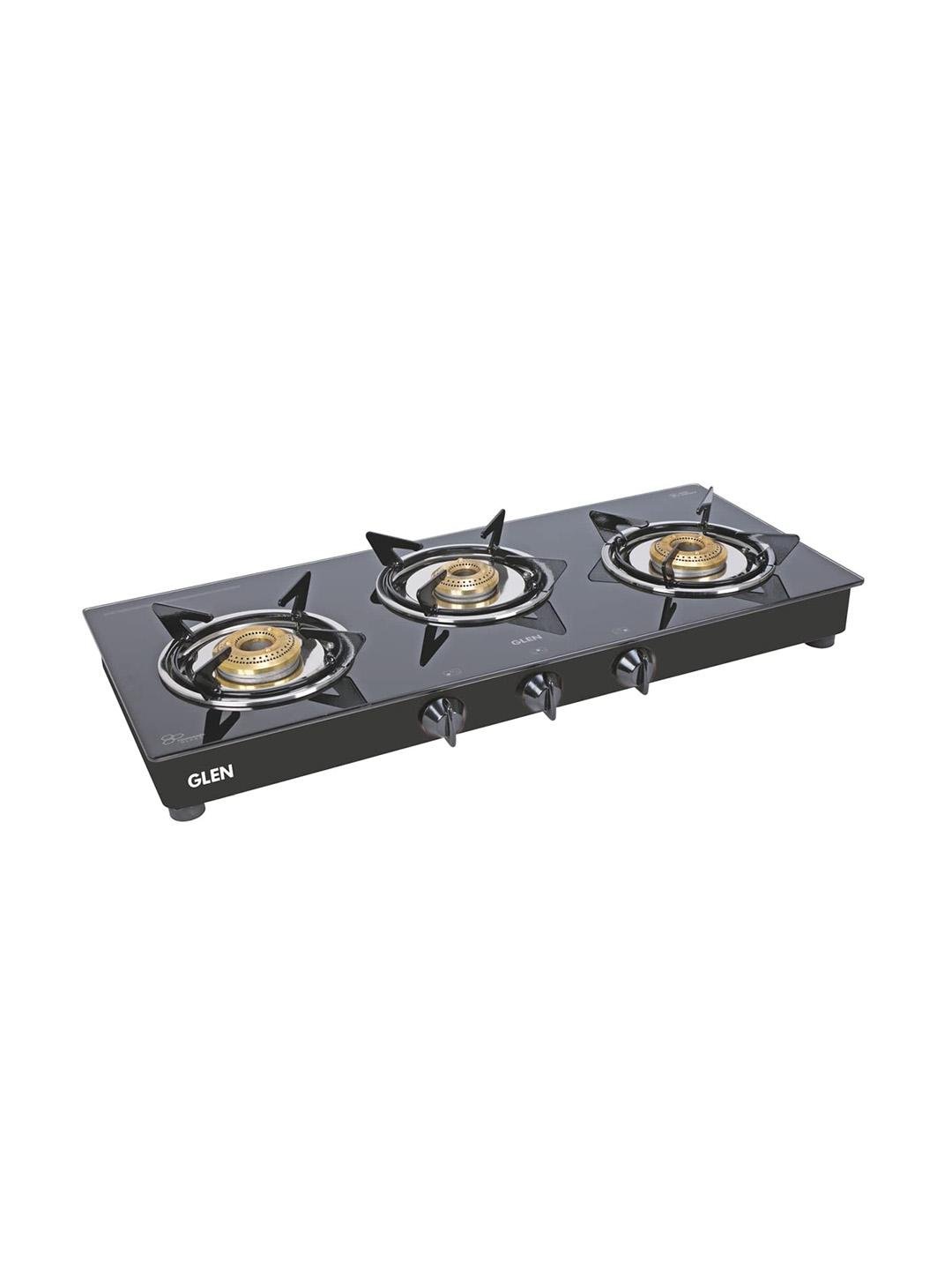 Buy GLEN Black Rapid Glass 3 Burner LPG Stove -  - Home for Unisex