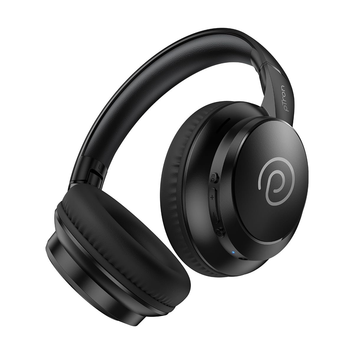pTron Studio Evo 70hrs Playtime Wireless Over Ear Headphones with HD Mic, Low-Latency Game/Movie/Music Modes, Punchy Bass, BT5.3, Dual Device Pairing, Voice Assistant & Type-C Fast Charging (Black