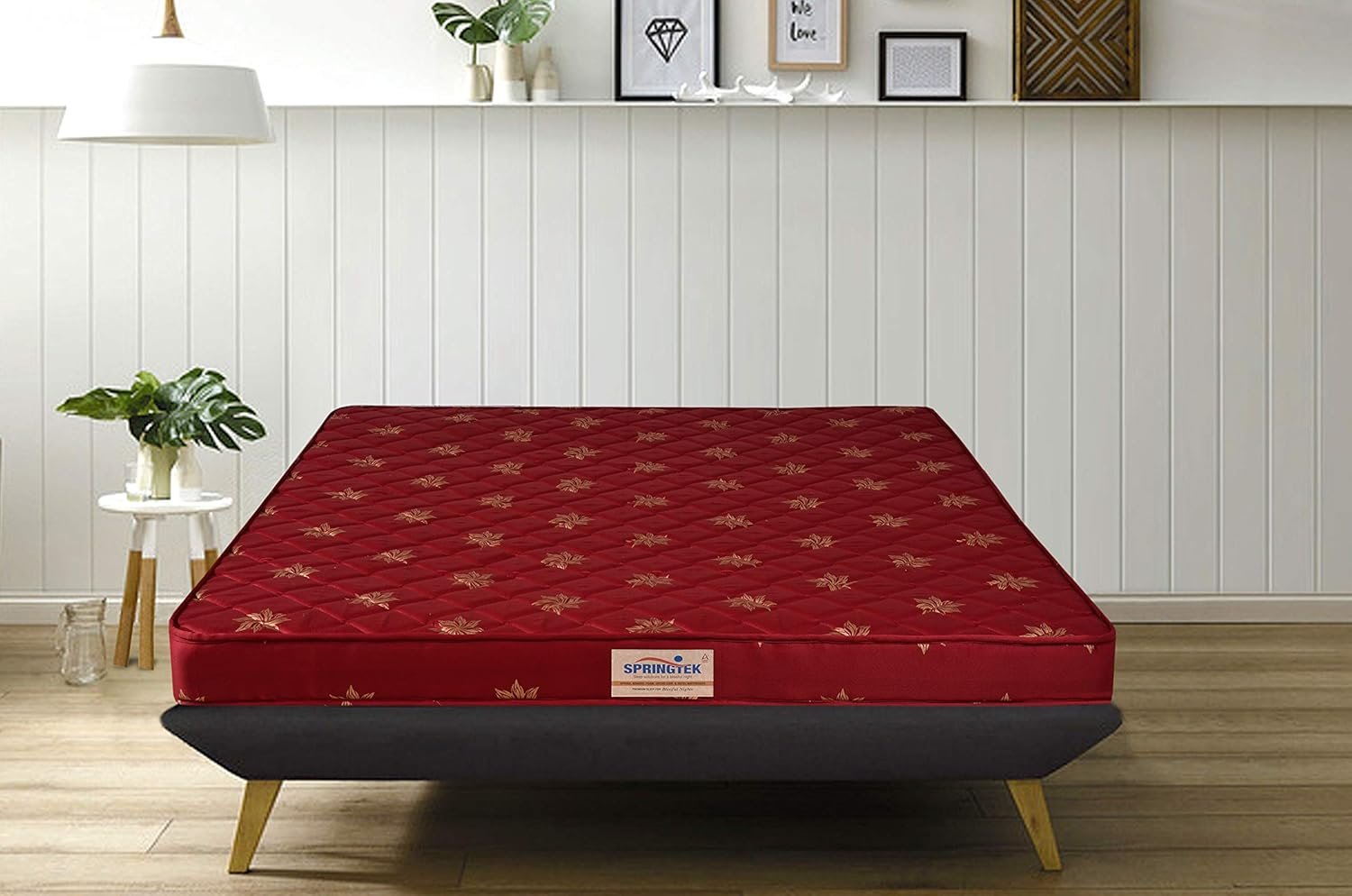 Springtek Amaze Eco Premium High Density Foam Mattress | 4 Inches Quilted Anti-Microbial Fabric Eco HD EPE Foam Mattresses | King Size Gadda | 72x72 Inches