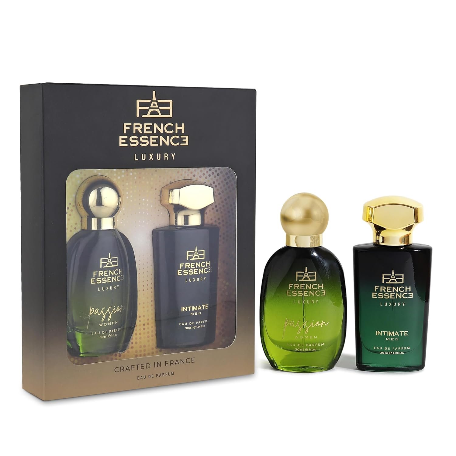 French Essence Perfume Gift Set for Men & Women | Passion 30ml & Intimate 30ml Combo | Long-Lasting Fragrance | Attractive French Scent | Fresh EDP