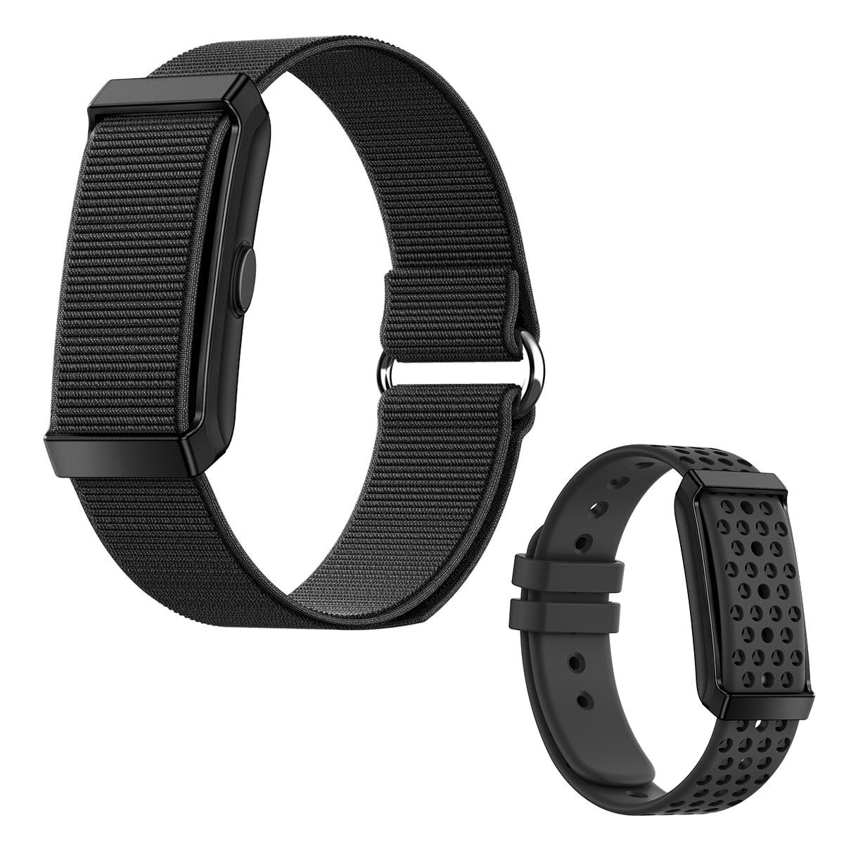 pTron Reflect ACE Smart Fitness Band w/ 45 Days Battery Life, 112 Sports Modes, Heart Rate, SpO2, Stress, Sleep Tracking, HRV, Smart Notifications, 1-Key Measurement, Nylon & Silicon Straps (Black