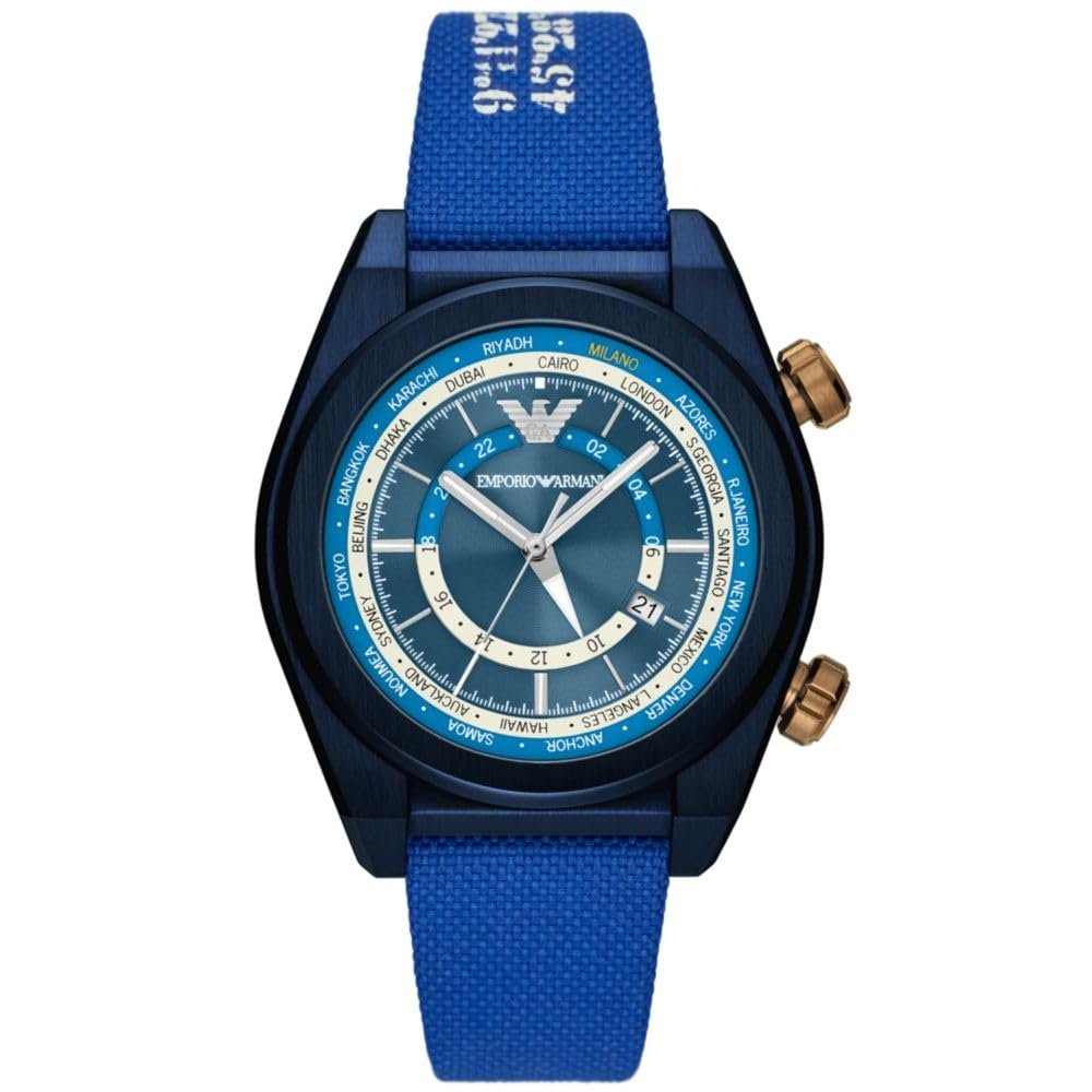 Emporio Armani Blue Quartz Fabric Watch AR11564