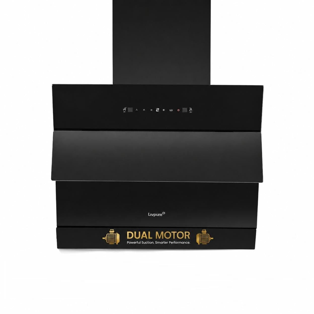 Livpure Zen 60 cm | Slant Shape Chimney | Dual Motor| 1350 m³/hr Suction | Filterless | Touch & Gesture Control | Low Noise | Lifetime Motor + 2 Years Comprehensive Warranty | Black