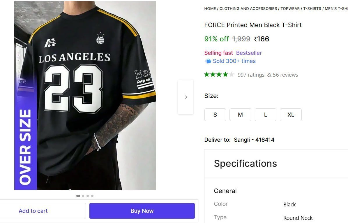 FORCE Printed Men Black T-Shirt Price in India - Buy FORCE Printed Men Black T-Shirt online at Shopsy.in