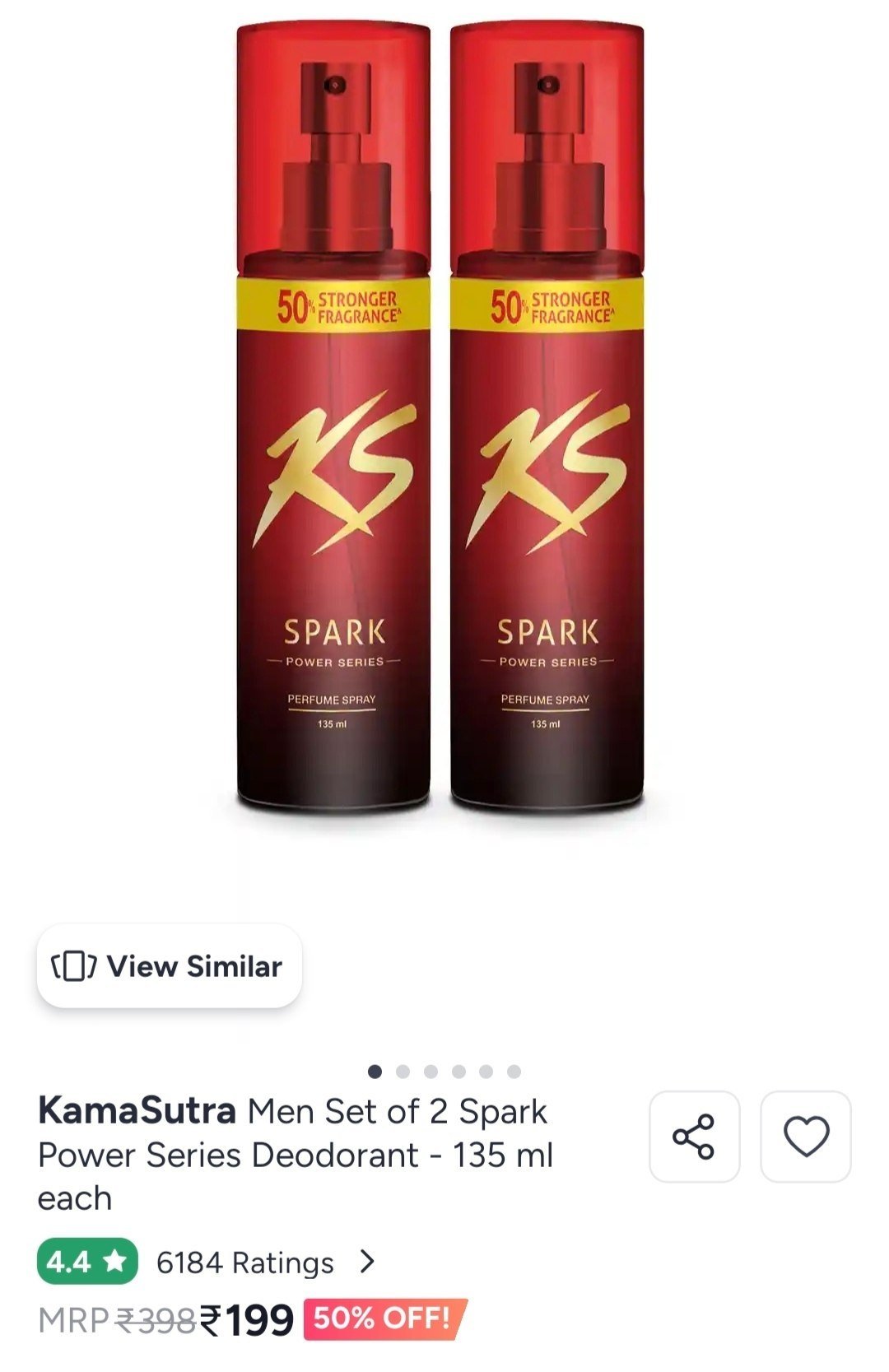 Buy KamaSutra Men Set Of 2 Spark Power Series Deodorant   135 Ml Each -  - Personal Care for Men
