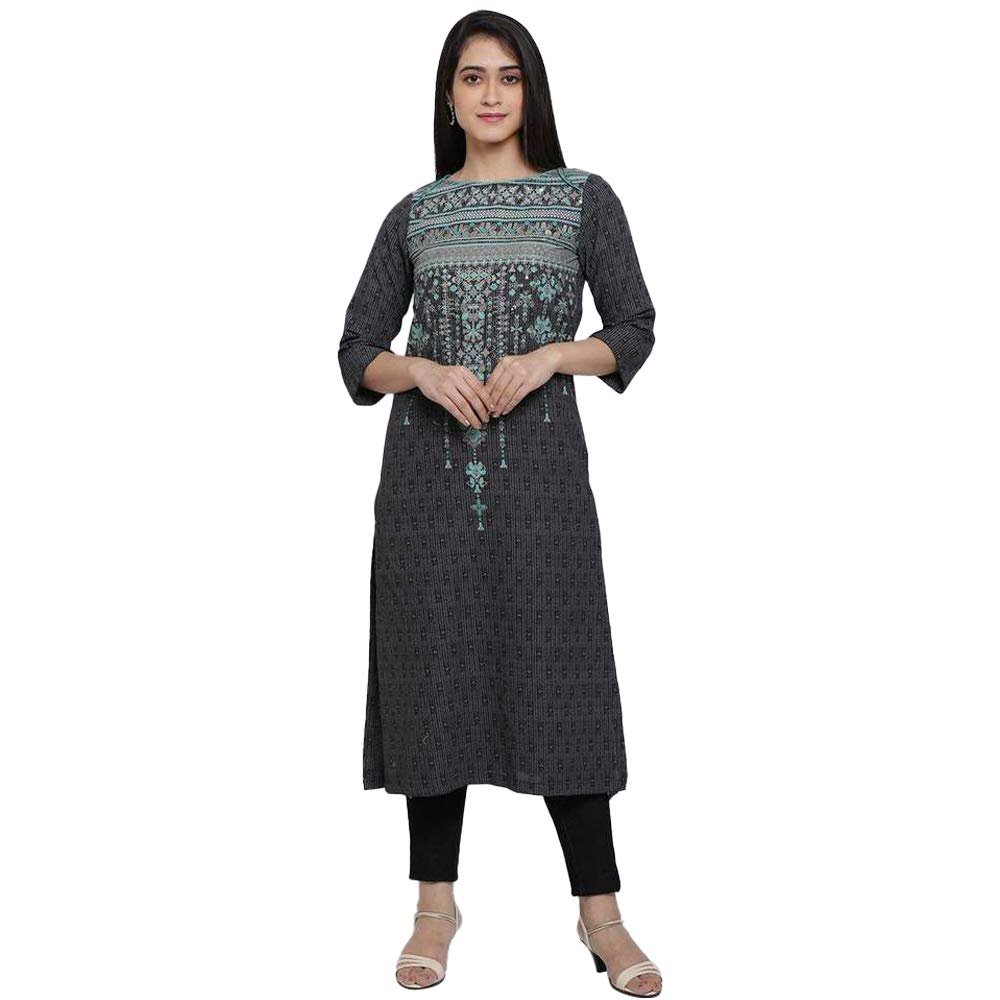 BIBA Women's Cotton Regular Fit Kurta