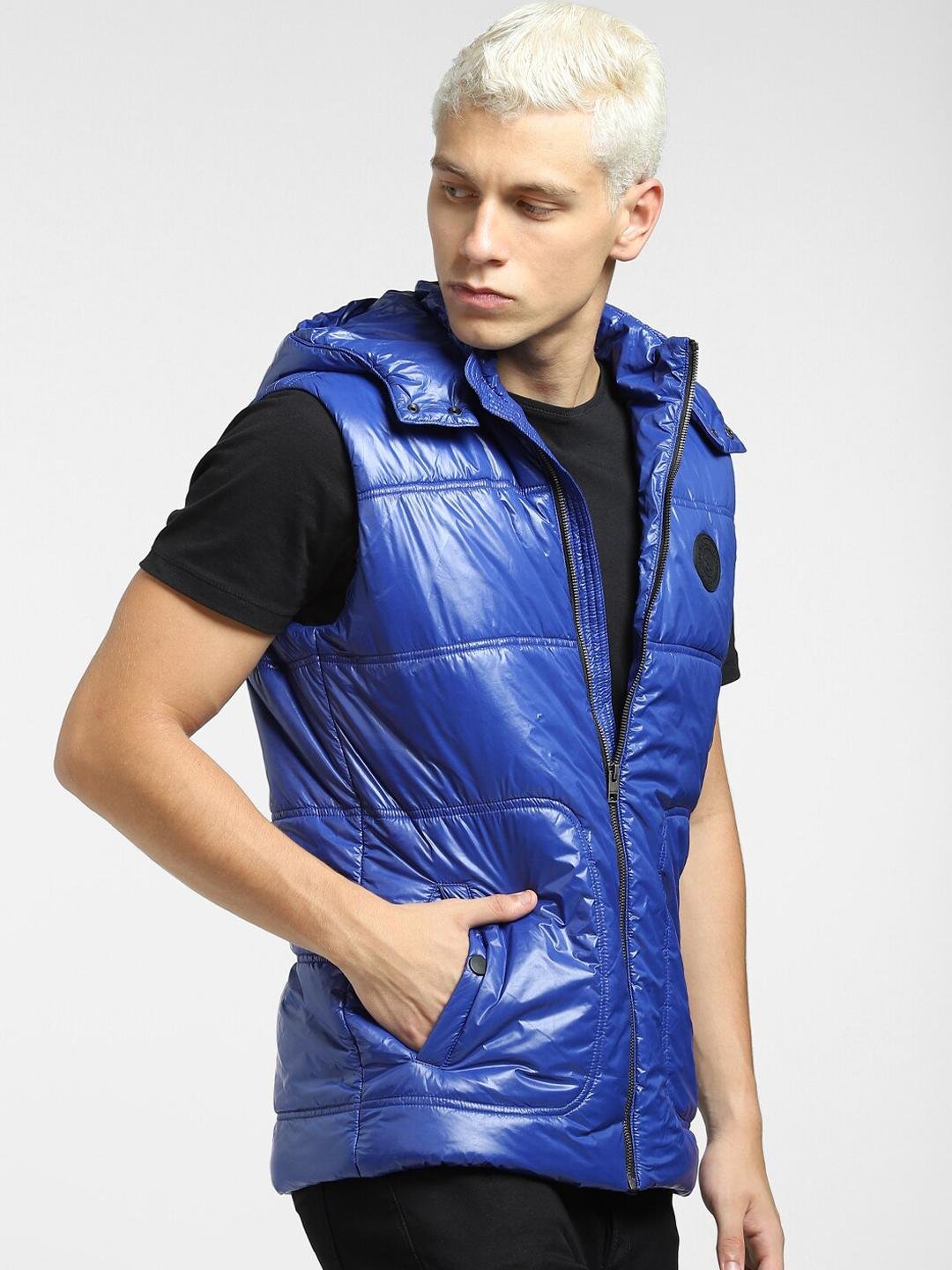 Buy Jack & Jones Men Blue Puffer Jacket -  - Apparel for Men