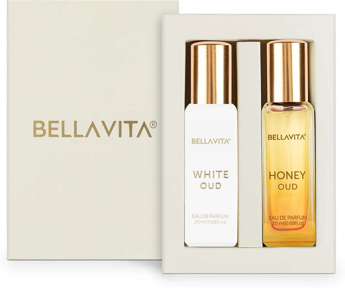 bellavita white oud perfume honey combo 2x20ml with citrus woody notes eau de parfum 40 ml