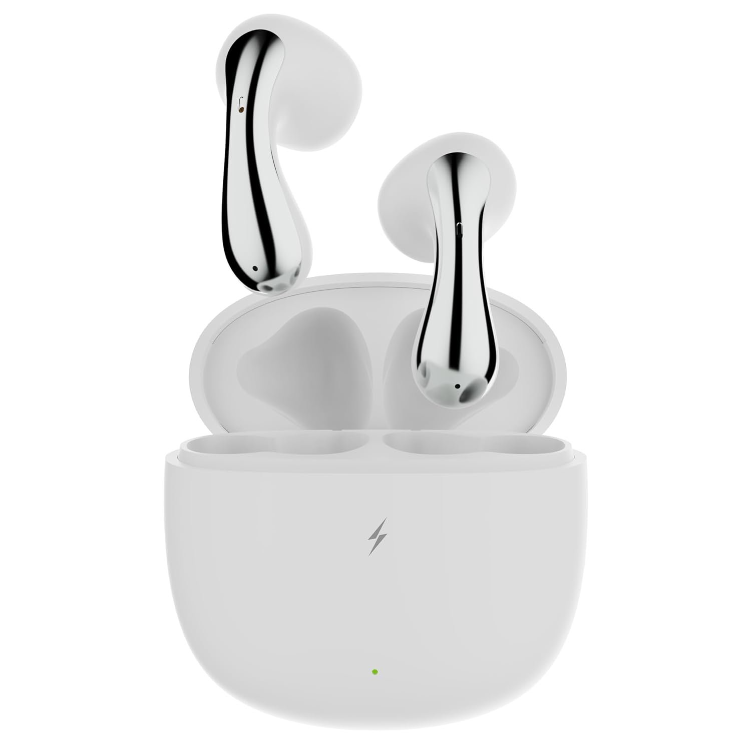 Fire-Boltt Newly Launched Aero Lite TWS Earbuds Custom EQ Wireless Bluetooth 5.4 Music & App Support 50H Playtime Fast Charging Case 50ms Low Latency for Gaming Touch Controls Polar White