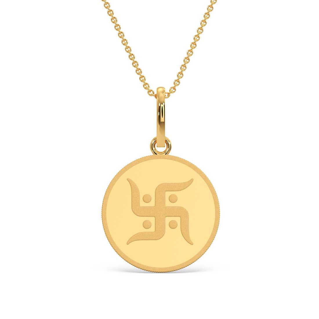 KALYAN JEWELLERS 24K (999) Purity Swastik Gold Coin Pendant 2 Gms