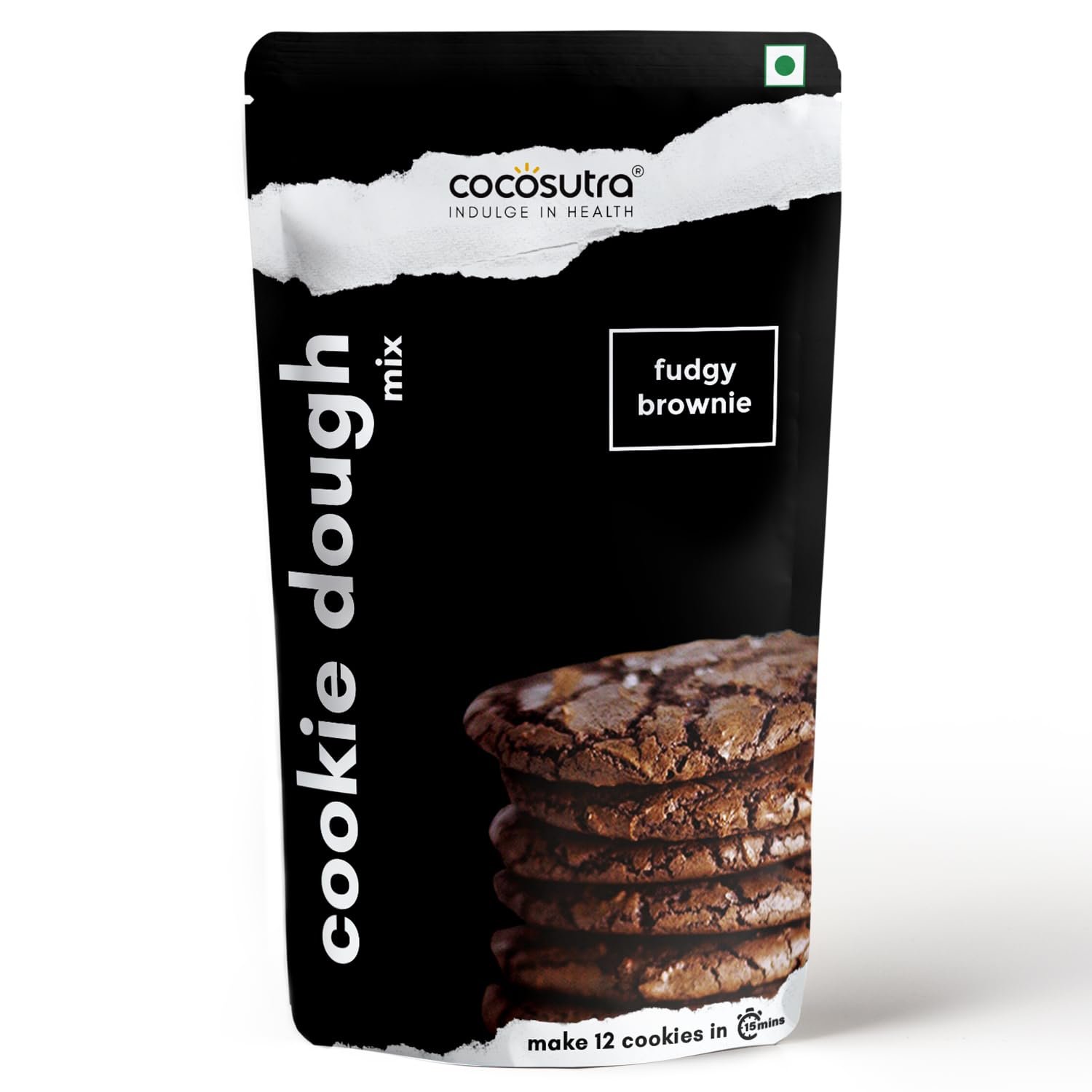 Cocosutra Fudgy Brownie Cookie Dough Mix, 220g | 100% Natural & Vegan, 3 Easy Steps, Whisk, Scoop & Bake