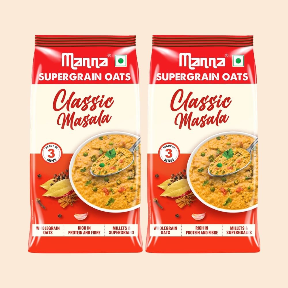 Manna Masala Oats Classic 900g with Millets & Supergrain No Palm Oil & Transfat Rich in Fibre and Protein.