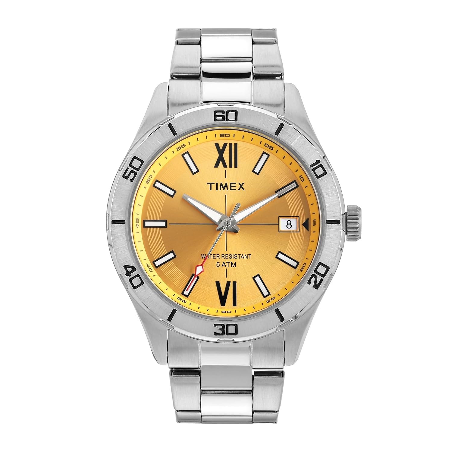 TIMEX Analog Watch for Men Available in Multicolor Dial & Silver Stainless Steel Bracelet Band - Water Resistant Wrist Watches