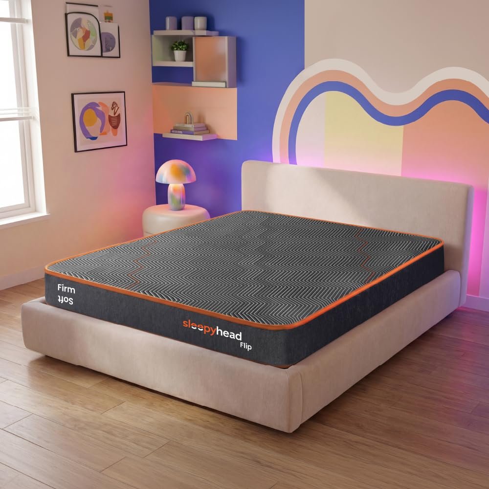 Sleepyhead Flip Designed by Duroflex - Premium Dual Sided High Density Foam Single Bed Mattress with Firm & Medium Soft Sides |7 Years Warranty |5 Inch Single Size Bed Mattress (75x35x5)