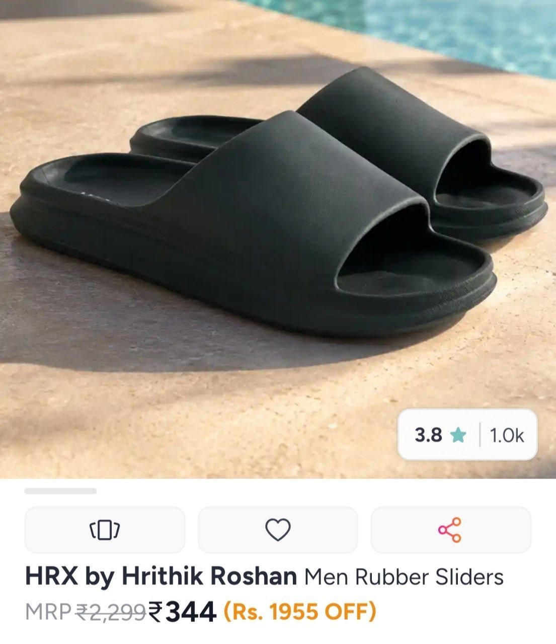 Buy HRX By Hrithik Roshan Men Rubber Sliders -  - Footwear for Men